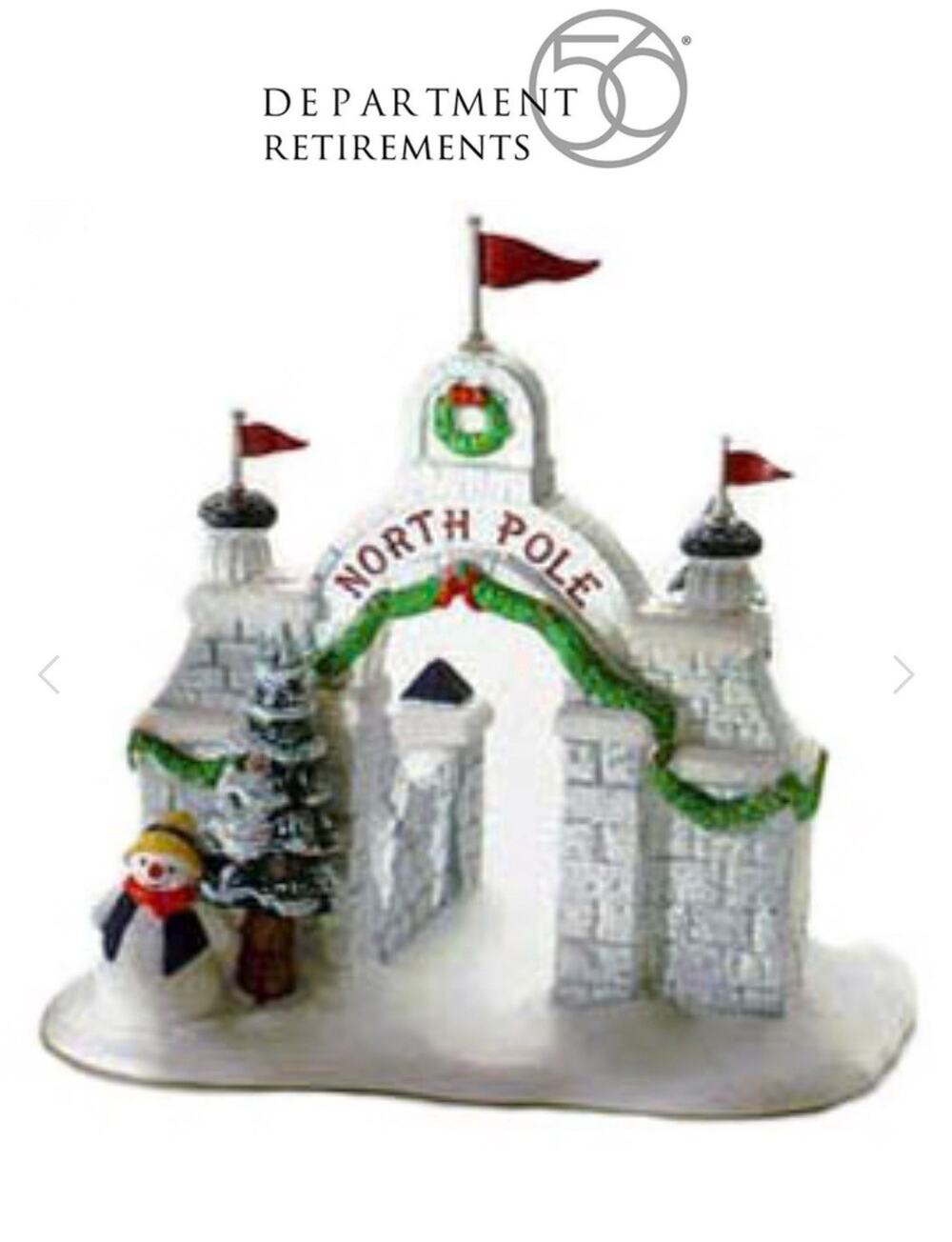 Vintage 1993 Dept. 56 “North Pole Gate” Heritage Collection Retired Village